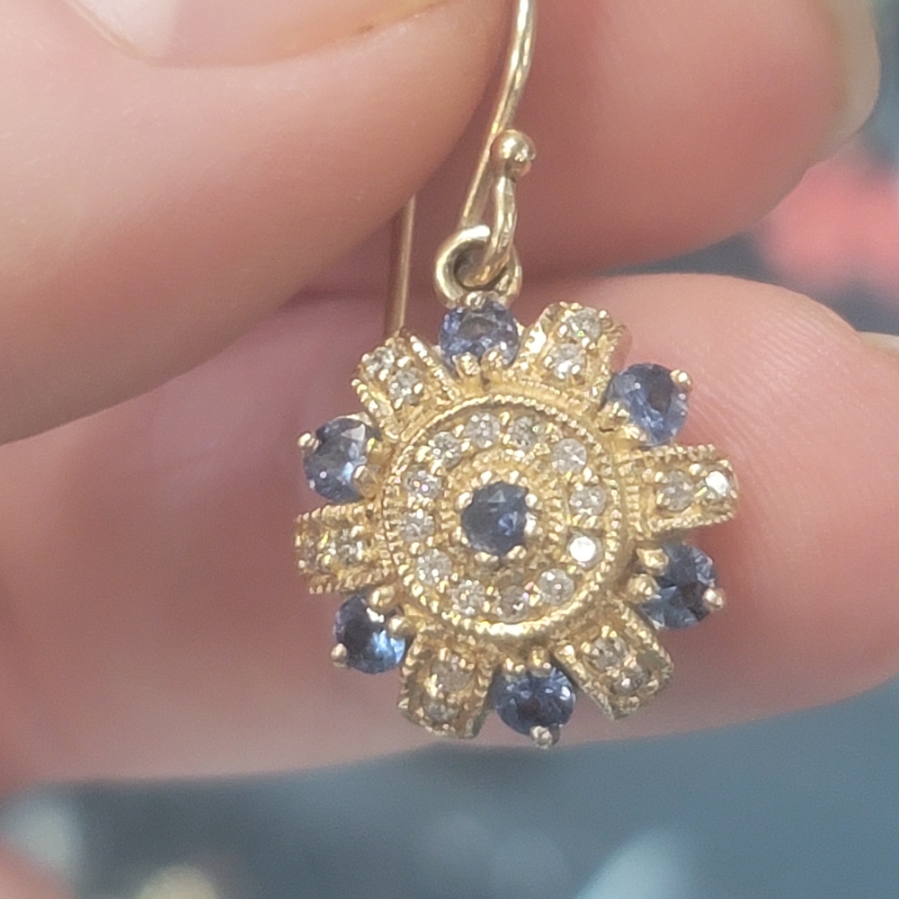 14k diamond Gold and Sapphire